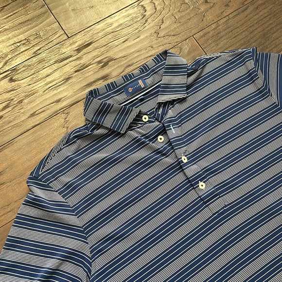 Stitch Brand Men’s Polo Size M/L Blue with White Stripes High Quality! - Picture 2 of 5